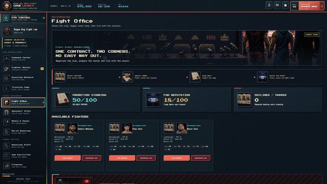 Cage Legacy: the fight office, where contract terms get negotiated
